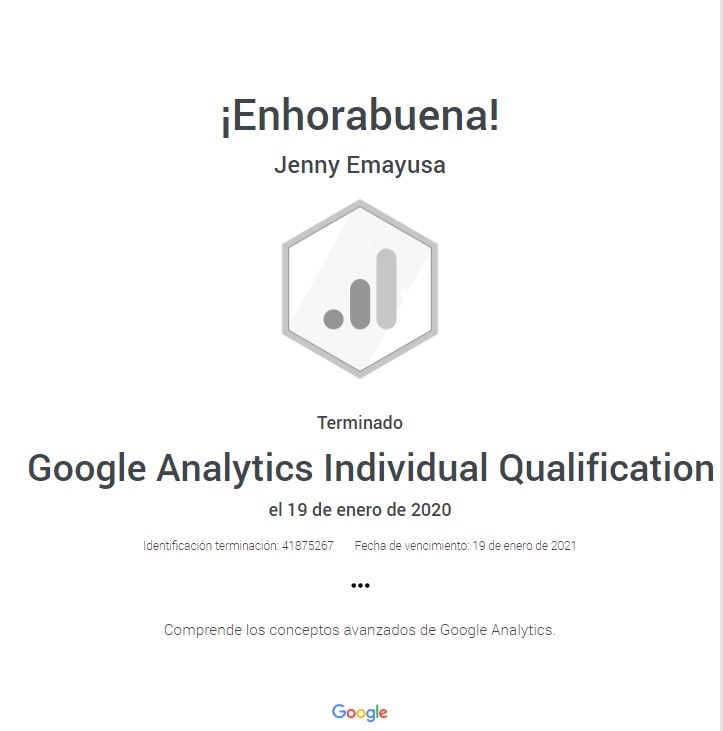 Certificación Analytics Google Bogotá Colombia
