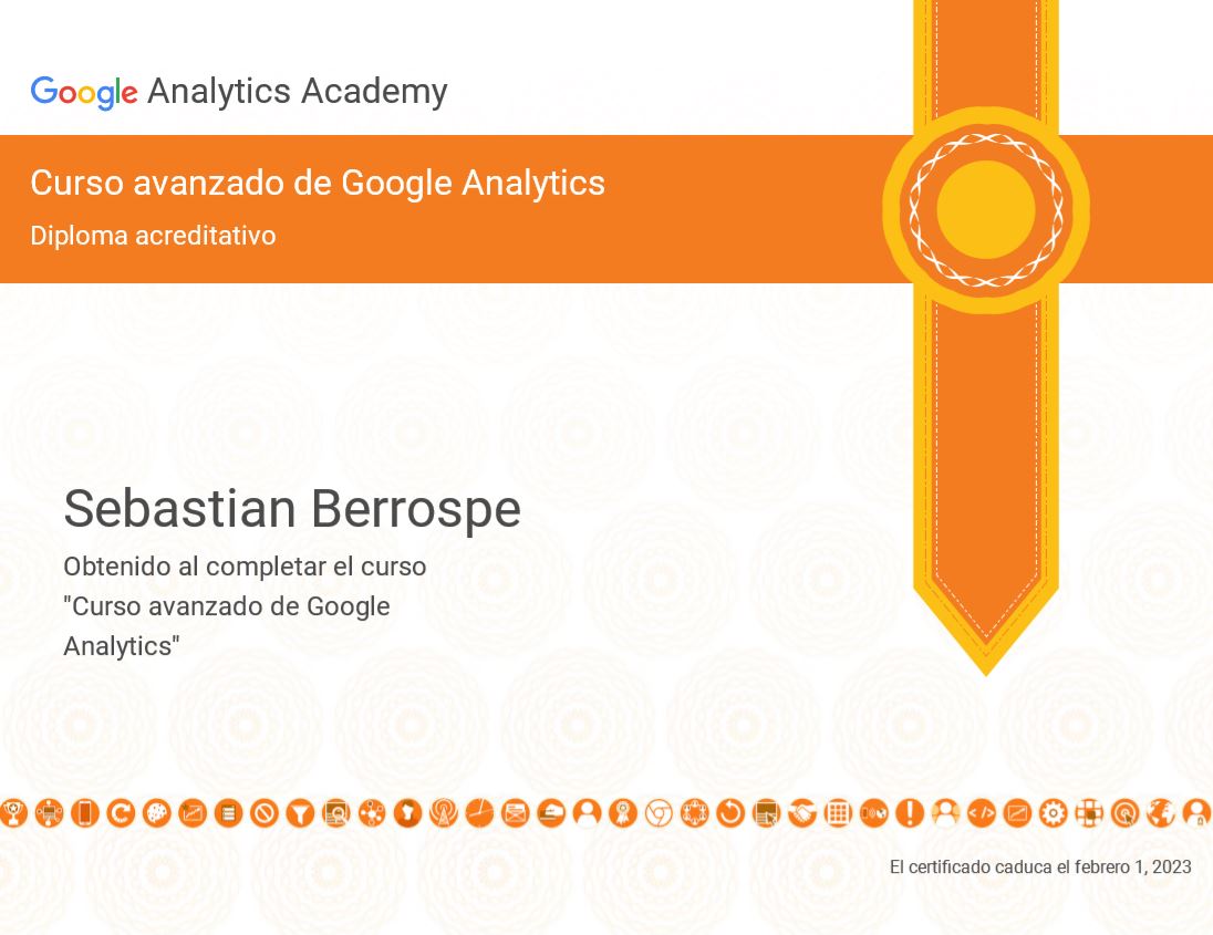 Certificación Google Analytics Avanzado Bogotá Colombia